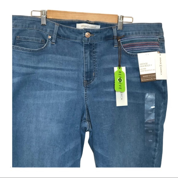 Vintage America Demi Boot-y Mid Rise Crop Bootcut - Picture 3 of 7